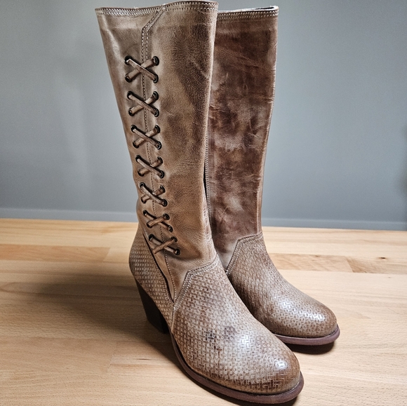 Bed Stu Shoes - Roan by Bedstu Lace Up Style Leather Cowboy Boots 7.5